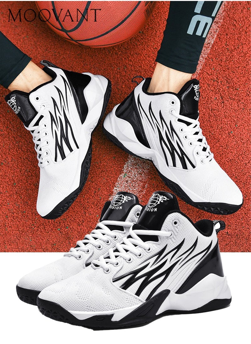 Moovant Men's Basketball Shoes, Shockproof Cushioned Rubber Soles Shoes, Men's Soft Lightweight Sports Shoes, Youth Outdoor Non-slip Sneakers, Physical Test Shoes, Running Shoes for Men  - Image 2