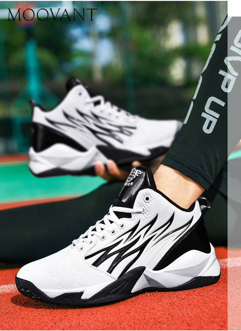Moovant Men's Basketball Shoes, Shockproof Cushioned Rubber Soles Shoes, Men's Soft Lightweight Sports Shoes, Youth Outdoor Non-slip Sneakers, Physical Test Shoes, Running Shoes for Men  - Image 3