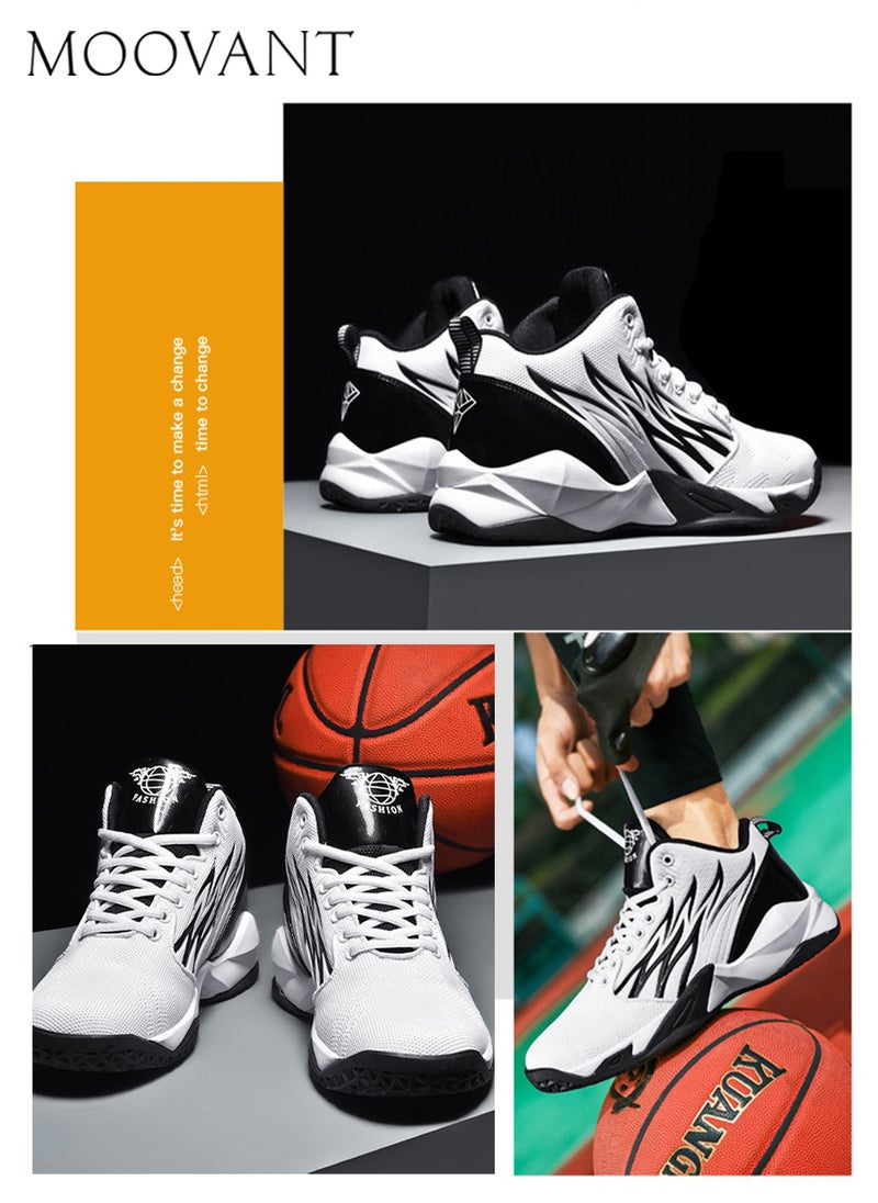 Moovant Men's Basketball Shoes, Shockproof Cushioned Rubber Soles Shoes, Men's Soft Lightweight Sports Shoes, Youth Outdoor Non-slip Sneakers, Physical Test Shoes, Running Shoes for Men  - Image 5