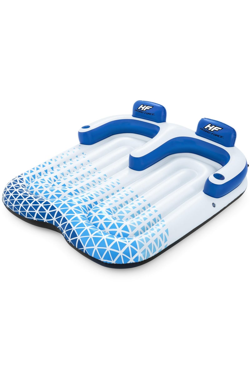 Bestway Hydro-Force Indigo Wave Double Lounge 196x193cm | Inflatable Ride-on | Pool Float | Summer Water Toy | Pool & Beach Toy - Image 2