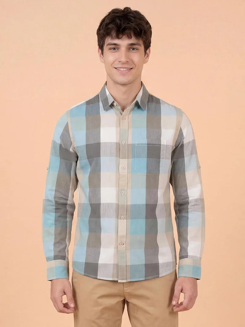 Being Human Men Checked Casual Shirt