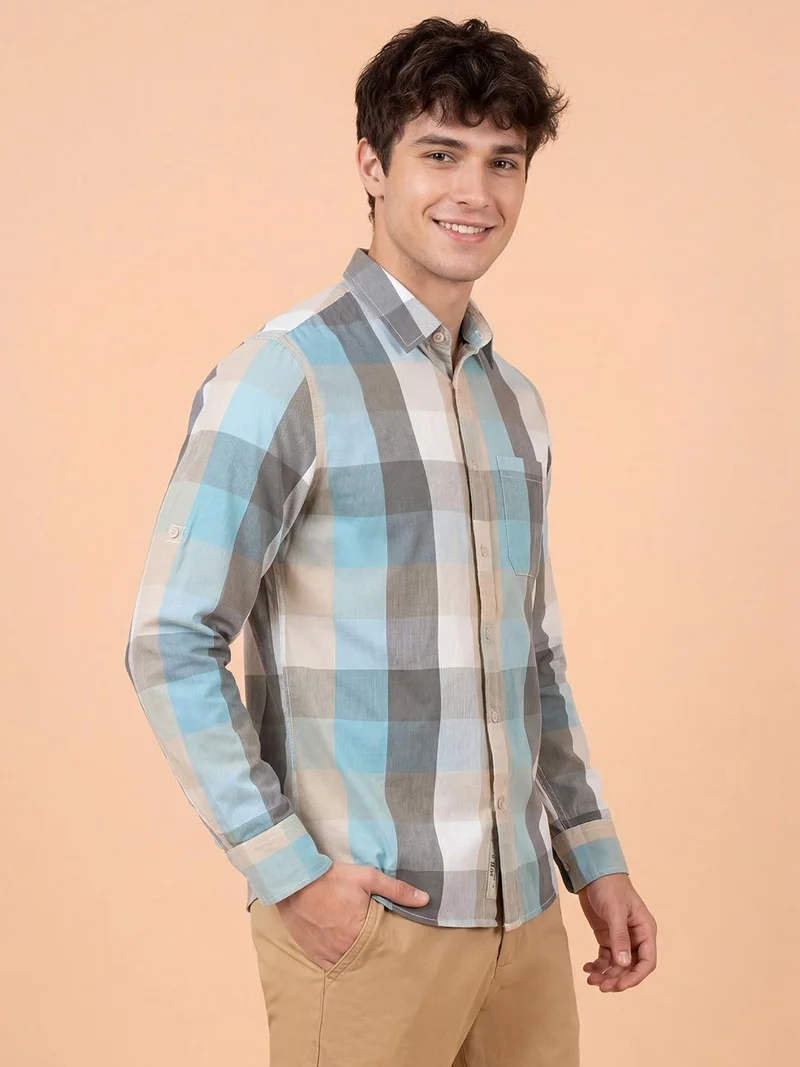 Being Human Men Checked Casual Shirt