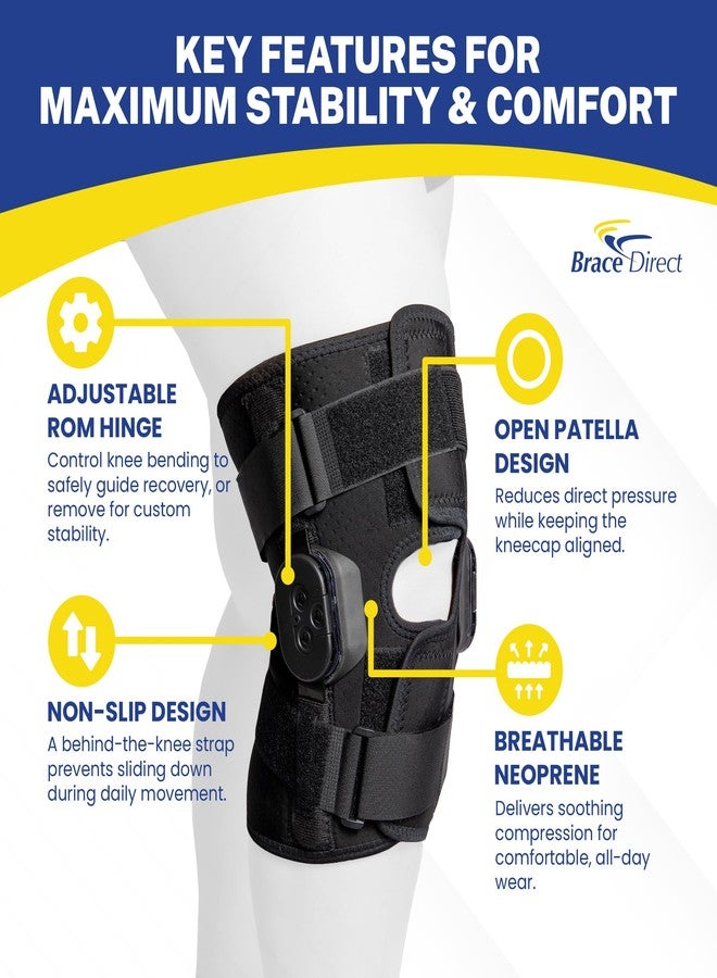 Brace Direct Plus Size External ROM Hinged Knee Brace – Bariatric Knee Stabilizer for Ligament Injuries, Arthritis & Pain Management, 3XL (Thigh 22-24 in/Calf 18-20 in) L1832, L1833 - Image 2