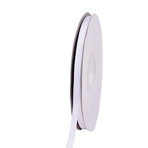 Ribest 1/4 inch White Double Face Satin Ribbon 50 Yards Per Roll for Bouquet Gift Wrapping Hair Accessories Wedding Birthday - Image 2