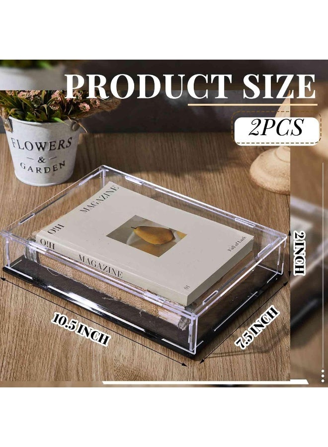 TPGP 2 Pcs Book Display Case 10.5 x 7.5 x 2 Inch Clear Acrylic Box Book Protector Case with Black Base for Display Action Figures Home Storage and Organizing Toys Collectibles - Image 3