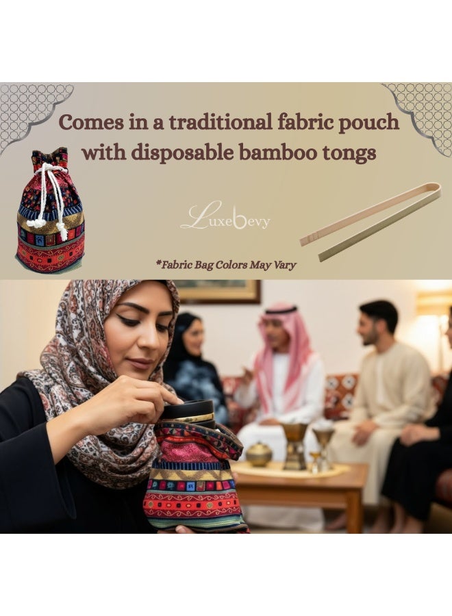 Luxebevy Amwaj Amber Bakhoor (140g) Includes Tongs – Authentic Arabic Bakhoor Incense for Long-Lasting Fragrance – Use with Bukhoor Burner/Incense Burner, Meditation & Relaxation – Ramadan & Eid Gifts - Image 2