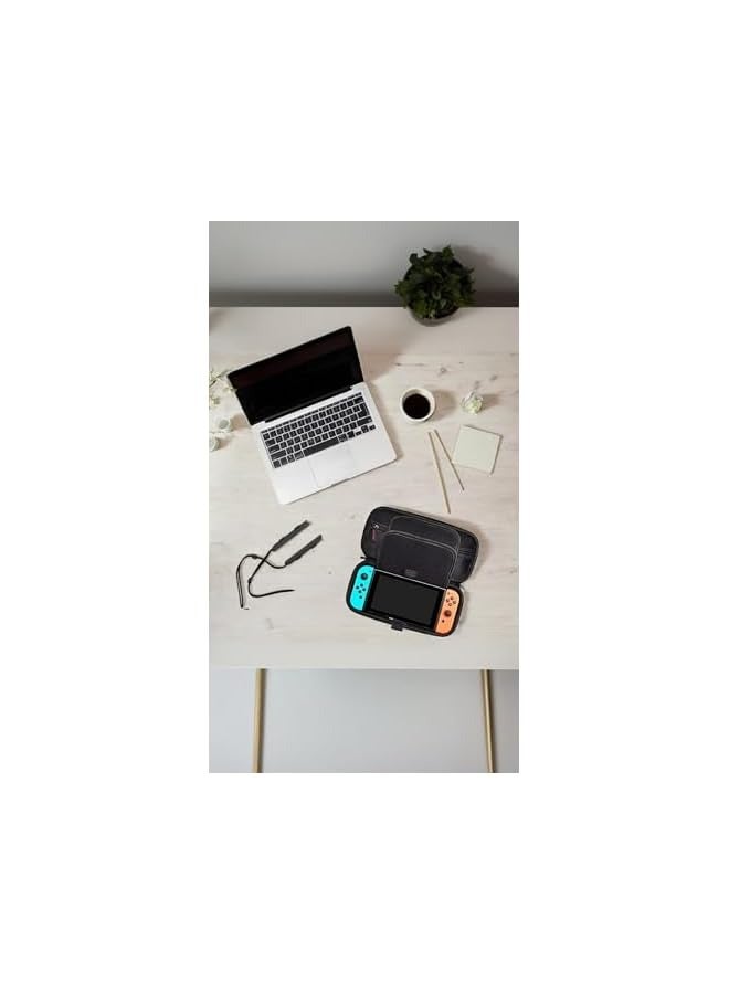 بروماس حقيبة حمل نينتندو سويتش - حقيبة سفر ذات هيكل صلب أسود مع 20 فتحة لخرطوشة الألعاب - حماية وحدة التحكم والملحقات أثناء التنقل - Image 4