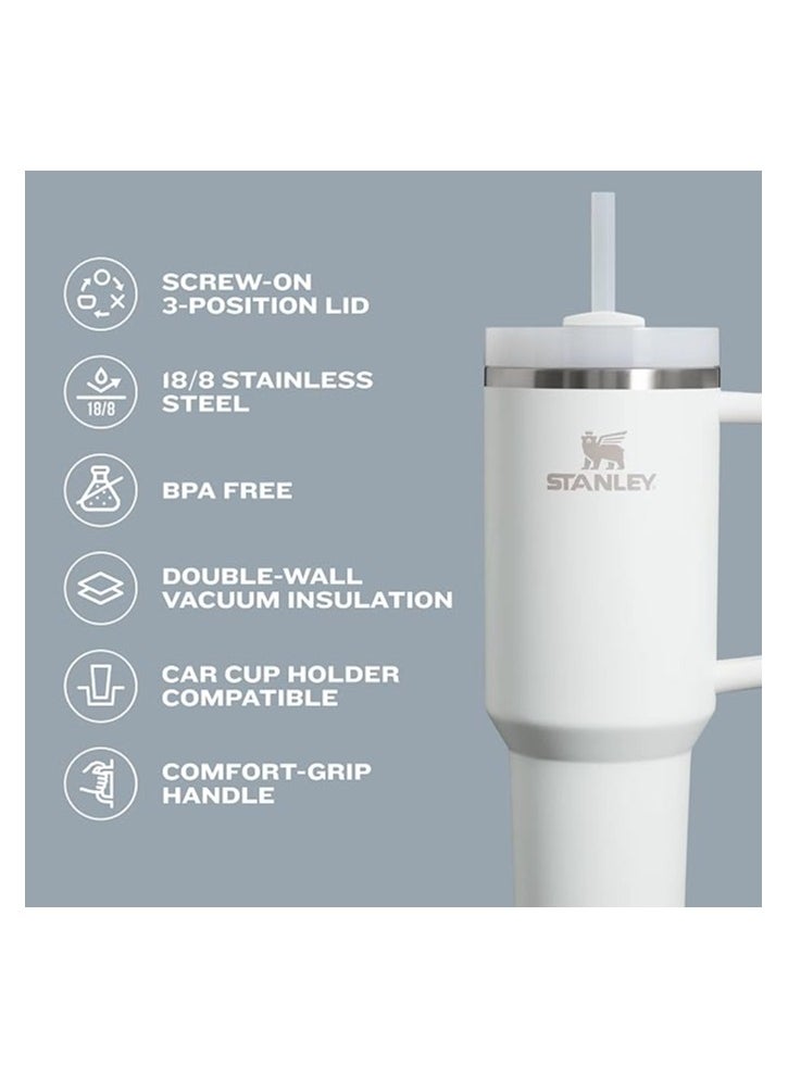 Stanley STANLEY Quencher H2.0 FlowState Stainless Steel Vacuum Insulated Tumbler with Lid and Straw for Water, Iced Tea or Coffee (Fog, 40 oz)  - Image 4