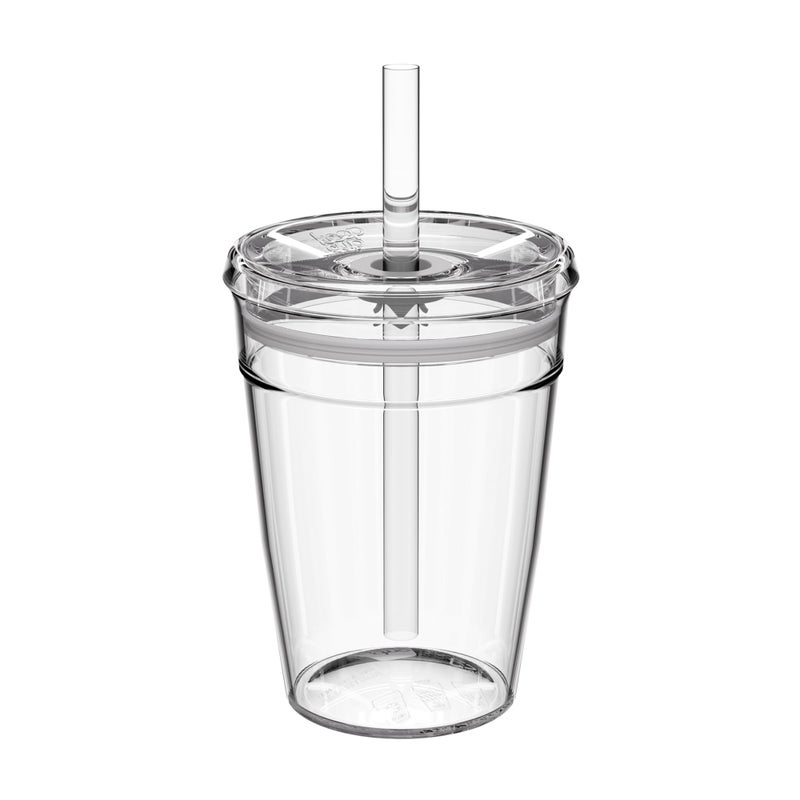 KeepCup Cold Cup  Clear Plastic Reusable Ice Coffee Cup with Lid and Straw  Medium 12oz 340ml