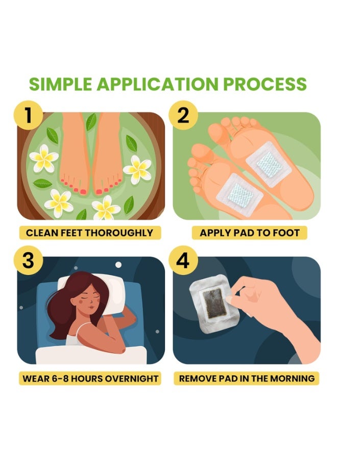 Lure Essentials Sole Serenity Foot Pads - Zeolite Mineral, Ginger Root, Wormwood, Bamboo Vinegar, Foot Spa for Achy Feet - 20 Pads - Image 2