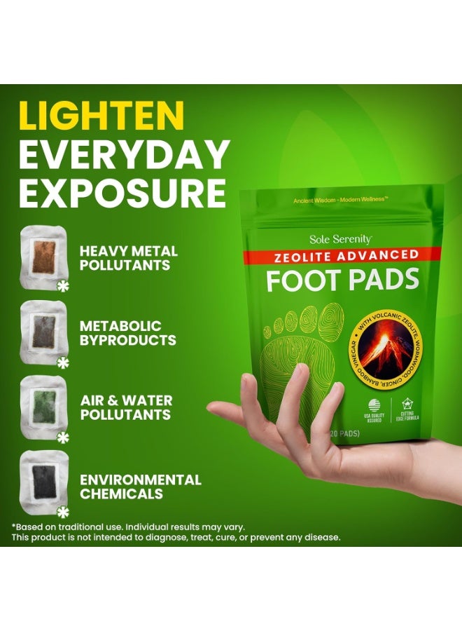 Lure Essentials Sole Serenity Foot Pads - Zeolite Mineral, Ginger Root, Wormwood, Bamboo Vinegar, Foot Spa for Achy Feet - 20 Pads - Image 3