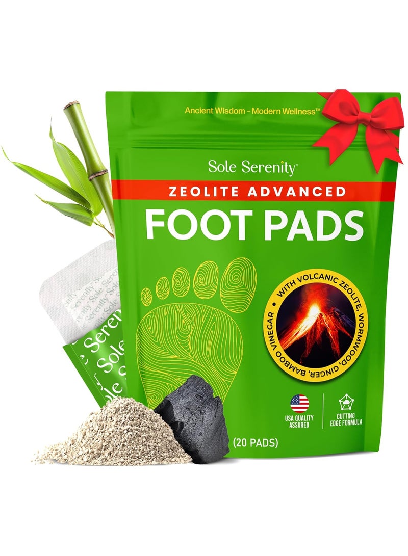 Lure Essentials Sole Serenity Foot Pads - Zeolite Mineral, Ginger Root, Wormwood, Bamboo Vinegar, Foot Spa for Achy Feet - 20 Pads - Image 1