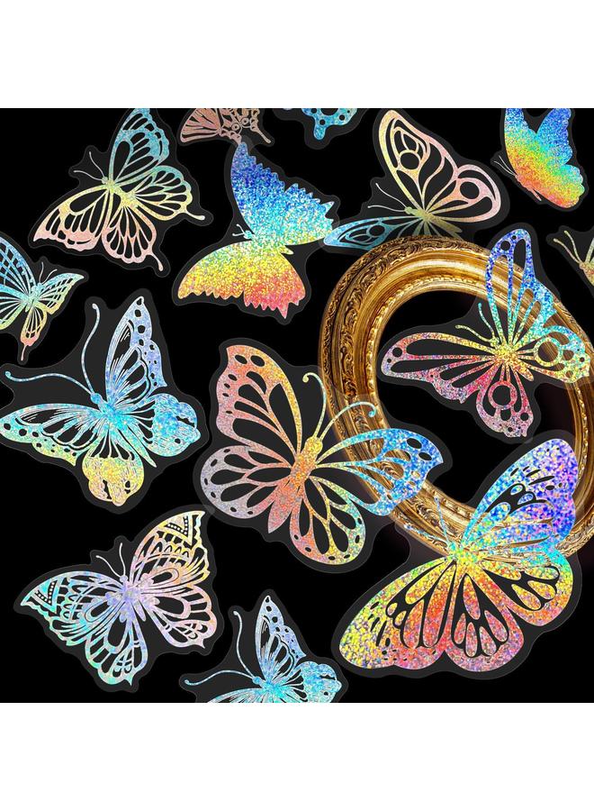 Bluejw 100 Transparent Laser Stickers New PET Creative Diy Retro Laser Hand Account Holographic Stickers - Image 5