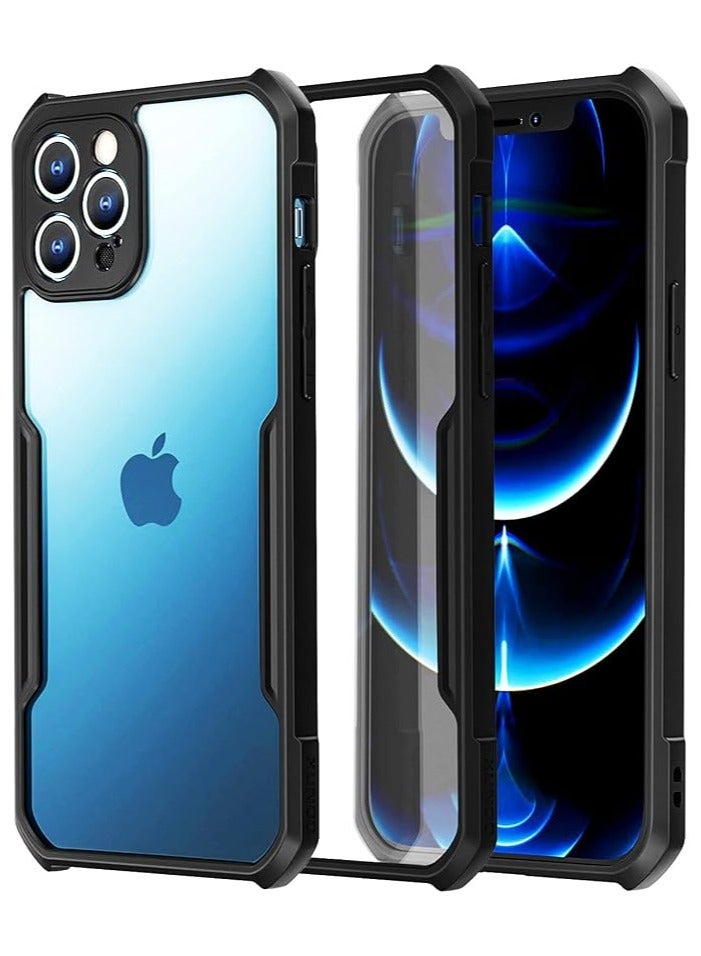 Xundo Clear Case for iPhone 12 Pro Max | Premium Rugged | Durable Shock-absorbing Frame | Black Border | Thermoplastic Polyurethane | Airbag Anti-drop Protection - Clear - Image 1