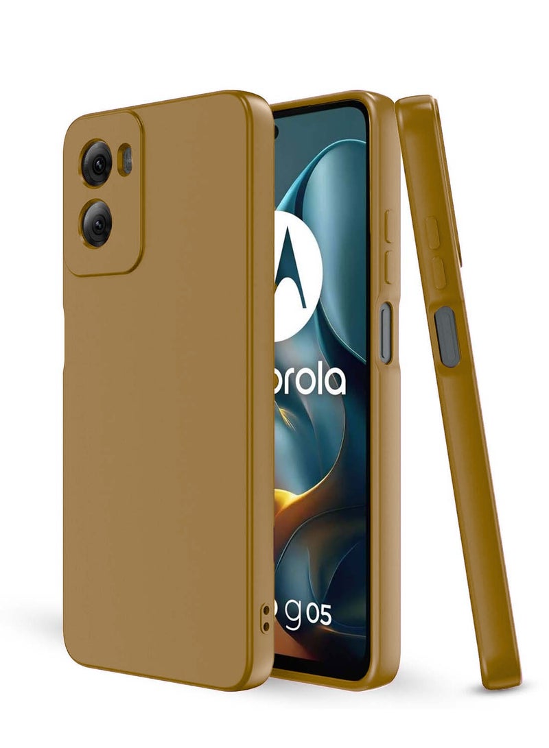 Wtech Motorola Moto G05 / Motorola Moto E15 4G 2025 Premium Soft Liquid Silicone Case Cover - Brown