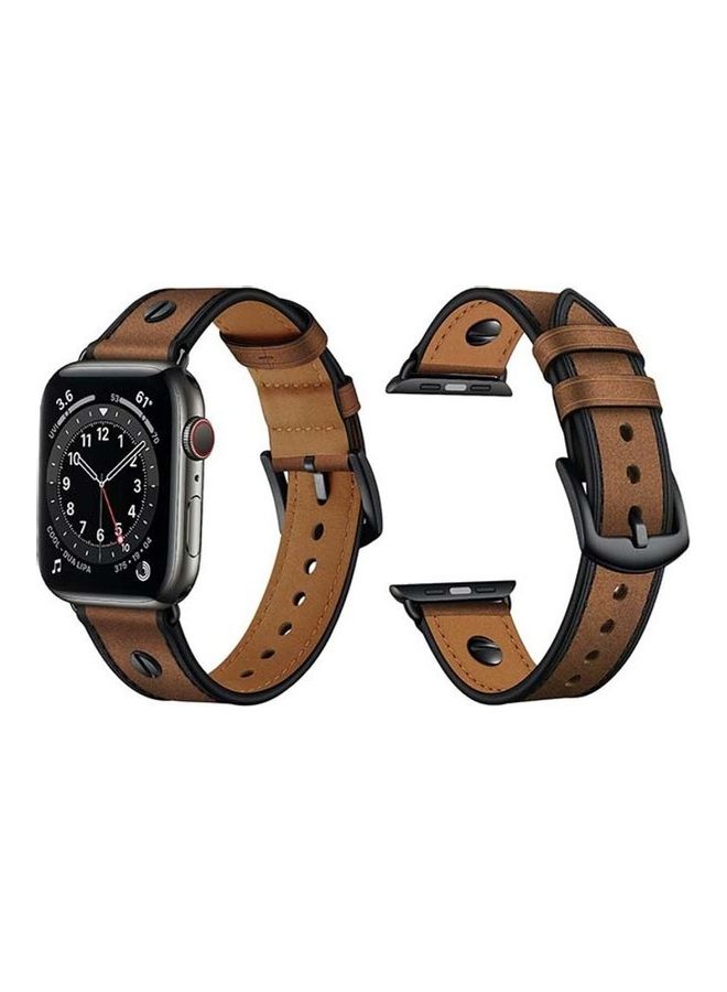 نيبمينينت سوارٌ بديلٌ لساعة أبل سيريز 6/SE/5/4/3/2/1 مقاس 44/42 مم . بني/ أسود - Image 1