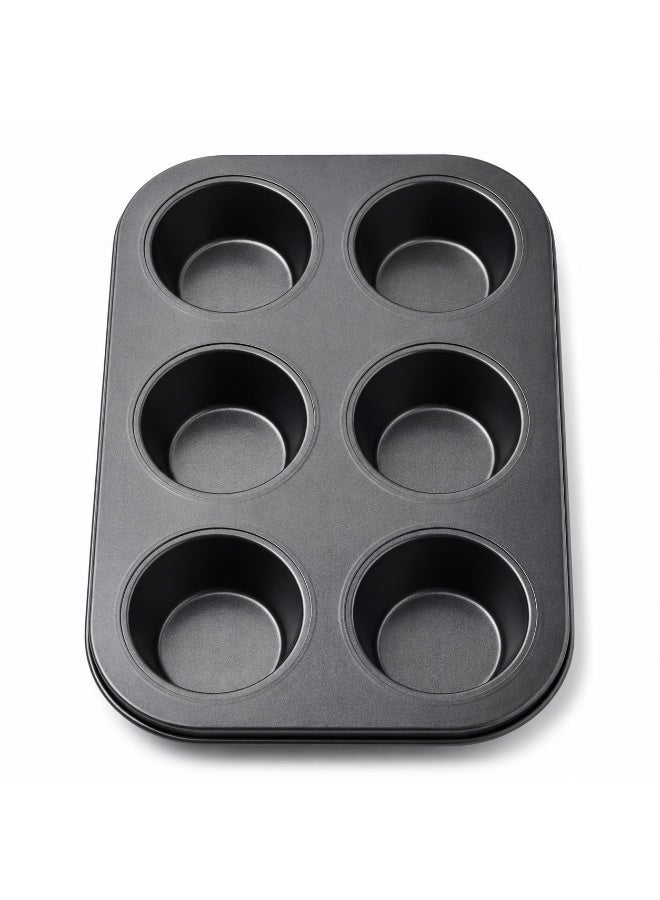 vsell24 Non-Stick Carbon Steel 6-Cup Muffin & Cupcake Baking Tray - Image 3