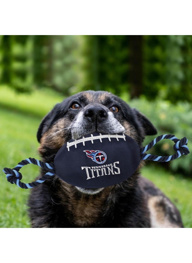 Pets First Nfl Tennessee Titans Football Dog Toy With Strong Pull Ropes & Inner Squeaker - Image 4