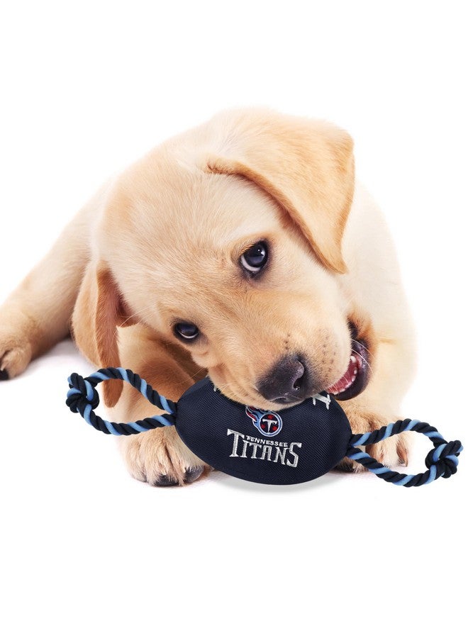 Pets First Nfl Tennessee Titans Football Dog Toy With Strong Pull Ropes & Inner Squeaker - Image 3