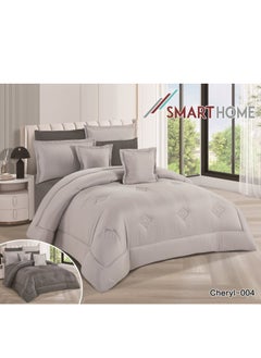 SMART HOME Double-sided comforter set, 8-piece duvet cover, 6-piece microfiber filling, 100% duvet, 230 x 250 cm  - Image 1