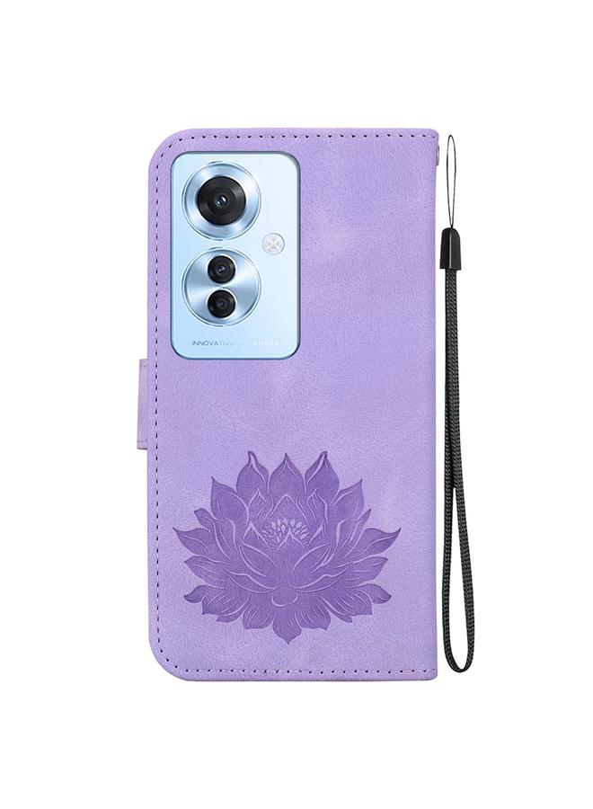 S-TOP Case For OPPO Reno11 F / F25 Pro 5G Global Lotus Embossed Leather Phone Case - Image 3