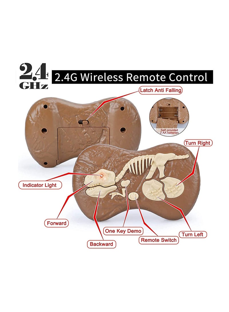 Interactive Remote Control Dinosaur Toy for Kids, Walking and Roaring with LED Eyes, 2.4Ghz RC Robot Dinosaur - Image 4