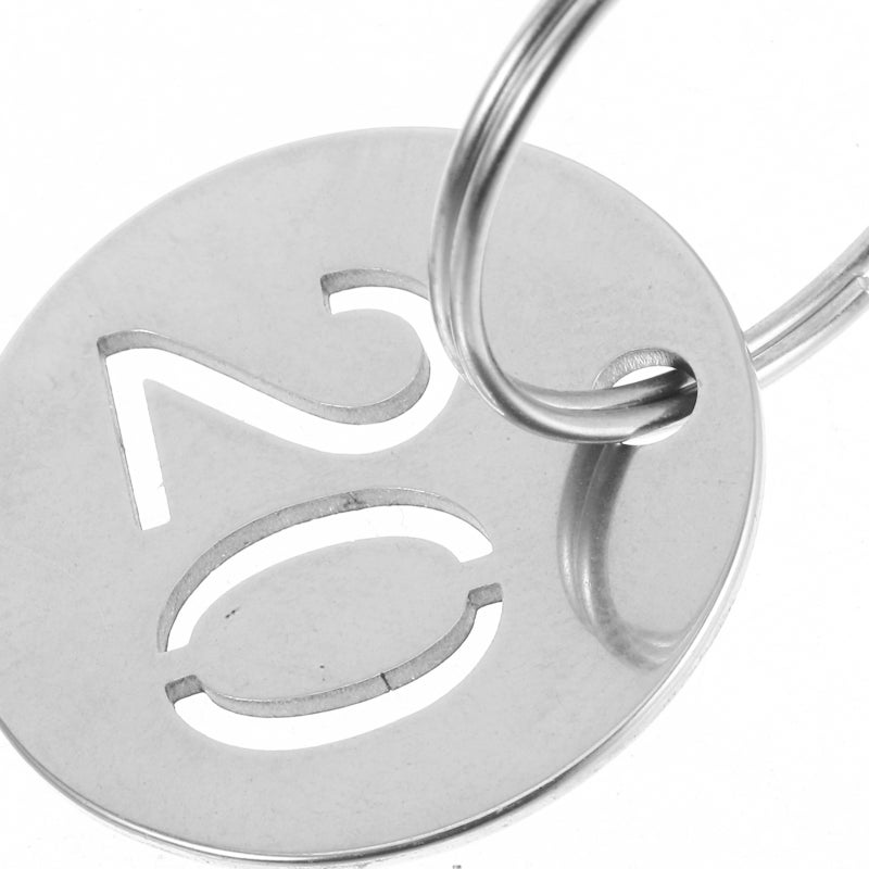 20 Sets Number Tags: Stainless Steel Hollowed Number Key Tags - Metal Keychain Pendants For Office Travel And Outdoor Use (Number 1-20) - Image 4