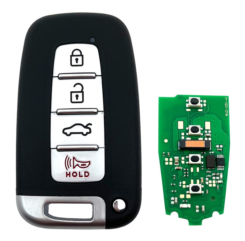BTOZRF 4 Buttons Keyless Remote Car Key Fob Fit for Hyundai 2012-2013 Elantra, 2011-2014 Sonata, Azera, 2009-2014 Genesis Kia 2011-2013 Optima, 2011-2013 Soul (SY5HMFNA04) 2015 Sonata Hybird (Black) - Image 1