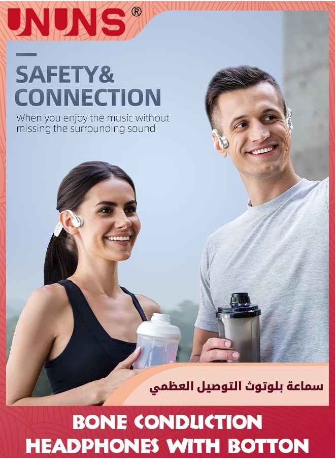 UNUNS Open-Ear Bluetooth Sport Headphones,Bone Conduction Headphones For iOS Android,Wireless Earphones Built-in Mic,9D HiFi Stereo,Sweatproof Waterproof Headset For Running/Cycling/Driving  - Image 3