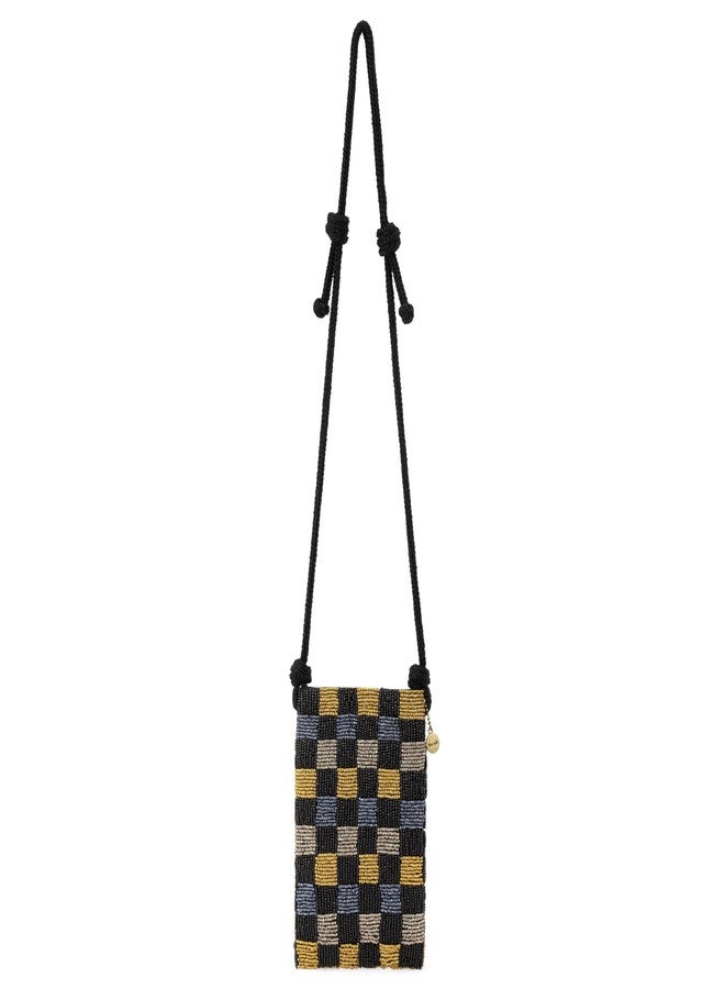 The Sak Josie Mini Crossbody in Crochet, Adjustable Crossbody Strap, Dark Metallic Check Bead - Image 1