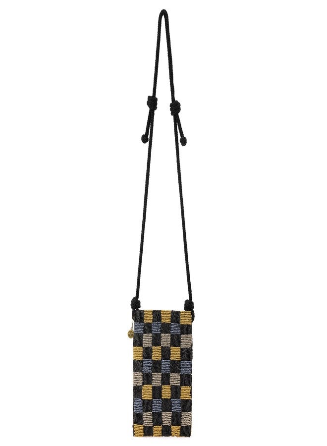 The Sak Josie Mini Crossbody in Crochet, Adjustable Crossbody Strap, Dark Metallic Check Bead - Image 4
