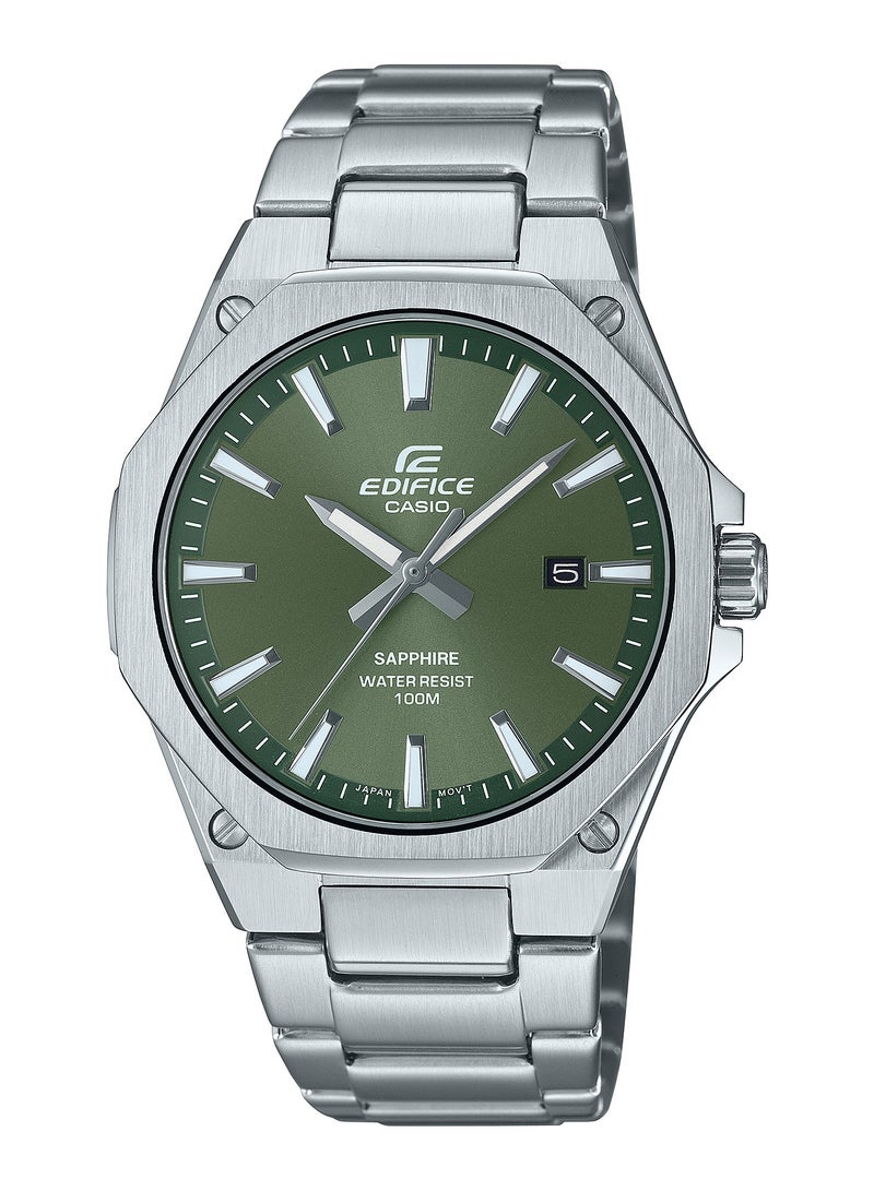 Casio G-Shock EFR-S108D-3AV Edifice Slim Men's Watch - Sapphire Crystal Glass, Ultra-Thin 7.8mm Stainless Steel Case, Brushed Octagonal Bezel, Sport Luxe Design, Date Display, 100M Water Resistant - Image 1