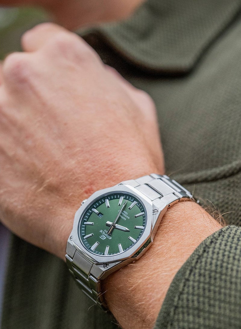 Casio G-Shock EFR-S108D-3AV Edifice Slim Men's Watch - Sapphire Crystal Glass, Ultra-Thin 7.8mm Stainless Steel Case, Brushed Octagonal Bezel, Sport Luxe Design, Date Display, 100M Water Resistant - Image 2