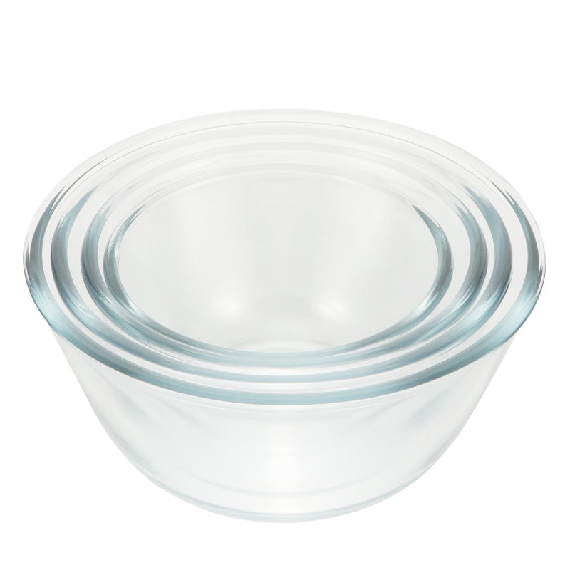 Thickened Glass Mixing Bowl Set 500ml 800ml 1050ml 1600ml for Salad Serving Kitchen Dining - Image 2