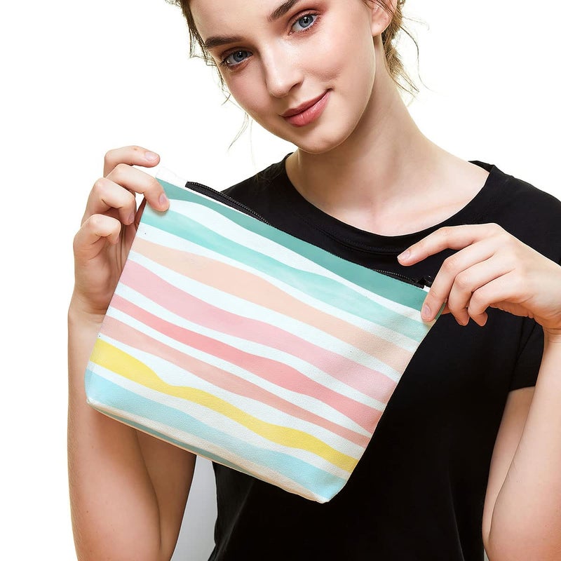 Fokongna Inspiring Women gifts aloha bag, Women Rainbow Bag, Summer Rainbow Wave Shaped Makeup Bag, Girls Rainbow gift, Travel makeup bag gift, best friend colleague daughter gift - Image 3