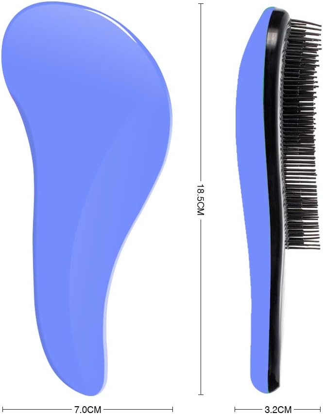 Felico Hair Brush, Portable Travel Detangler Brush, Glide Hair Comb Anti Static Detangling Knots, Air Cushion Massage Brush for Women Men Adults Kids Curly Long Thick Dry Wet Frizzy Damaged Hair Blue - Image 2