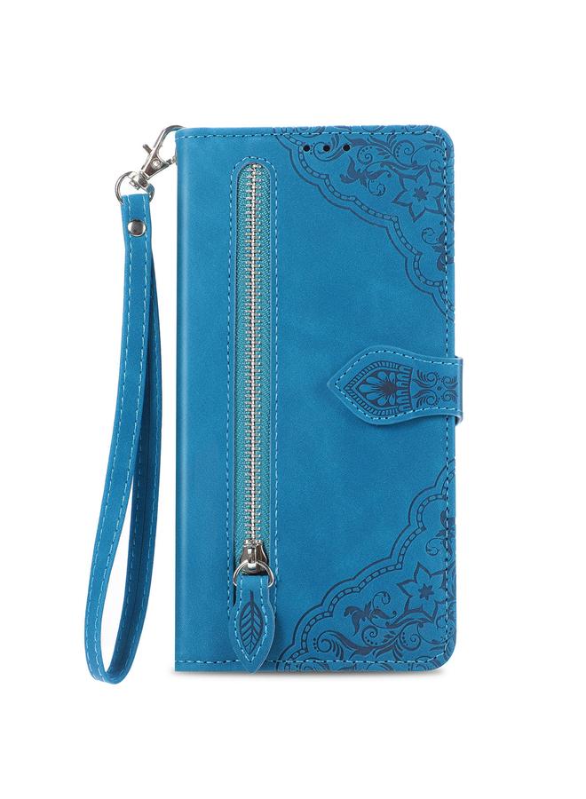 S-TOP Case For Honor Magic5 Pro Embossed Flower Zipper Leather Phone Case - Image 2