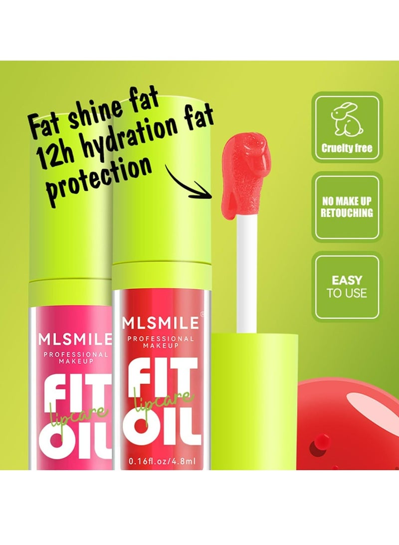 Generic 4 Colors Hydrating Lip Oil,Fat Lip Oil Lip Glaze,Shiny Transparent Lip Gloss Plumping,Nourishing & Non-sticky Long Lasting Fresh Clear Smooth Lip Care,Long Lasting Lip Oil  - Image 3