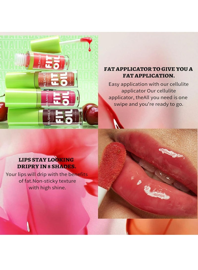 Generic 4 Colors Hydrating Lip Oil,Fat Lip Oil Lip Glaze,Shiny Transparent Lip Gloss Plumping,Nourishing & Non-sticky Long Lasting Fresh Clear Smooth Lip Care,Long Lasting Lip Oil  - Image 4