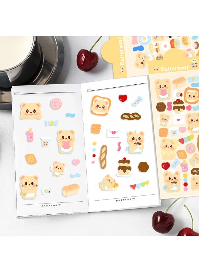 NIBEMINENT 2 Pcs Yellow Cartoon Butter Bear Deco Kit Waterproof Stickers, High Definition Printing Bright Colors, Suitable for Laptop Skateboard Luggage Water Bottle Guitar DIY - Image 2