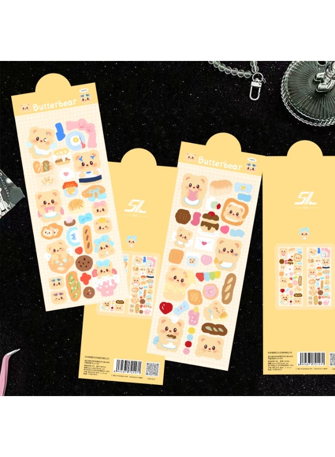 NIBEMINENT 2 Pcs Yellow Cartoon Butter Bear Deco Kit Waterproof Stickers, High Definition Printing Bright Colors, Suitable for Laptop Skateboard Luggage Water Bottle Guitar DIY - Image 3