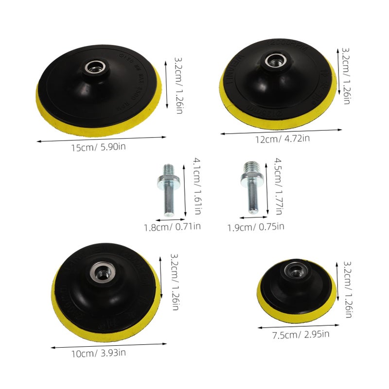 4 Inch 4Pcs Car Polishing Buffer Pad Kit For Drill And Angle Grinder Sanding Discs - Image 3