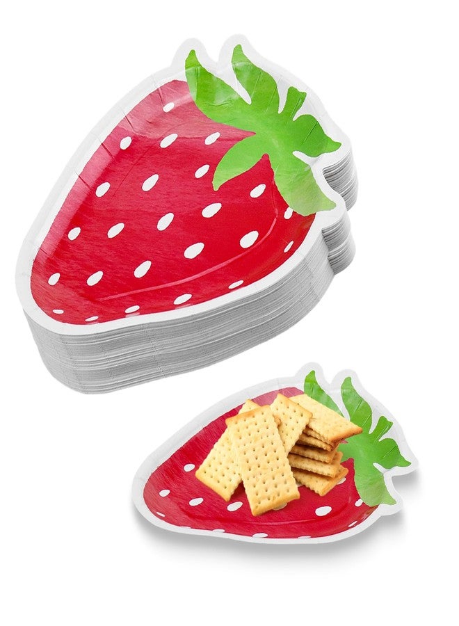 LLHQAMT Strawberry Shape Plates, Delicate And Lovely, Strawberry Party Decorations Suitable For Party, Baby Birthday Use(24 sets) - Image 1