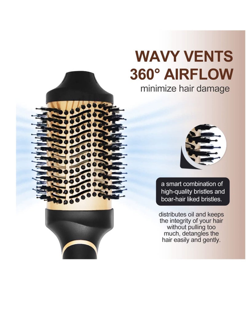 Hot Air Brush,Hair Dryer Brush, Professional Hair Dryer & Volumizer 3 in 1 Upgrade Anti-Scald Negative Ionic Technology Hair Straightener Brush,Salon Negative Ion Ceramic Electric Blow Dryer - Image 5