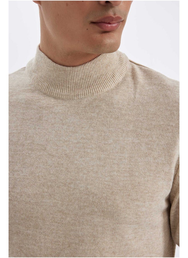 DeFacto Man Tricot Slim Fit Mock Turtle Neck Long Sleeve Pullover  - Image 5