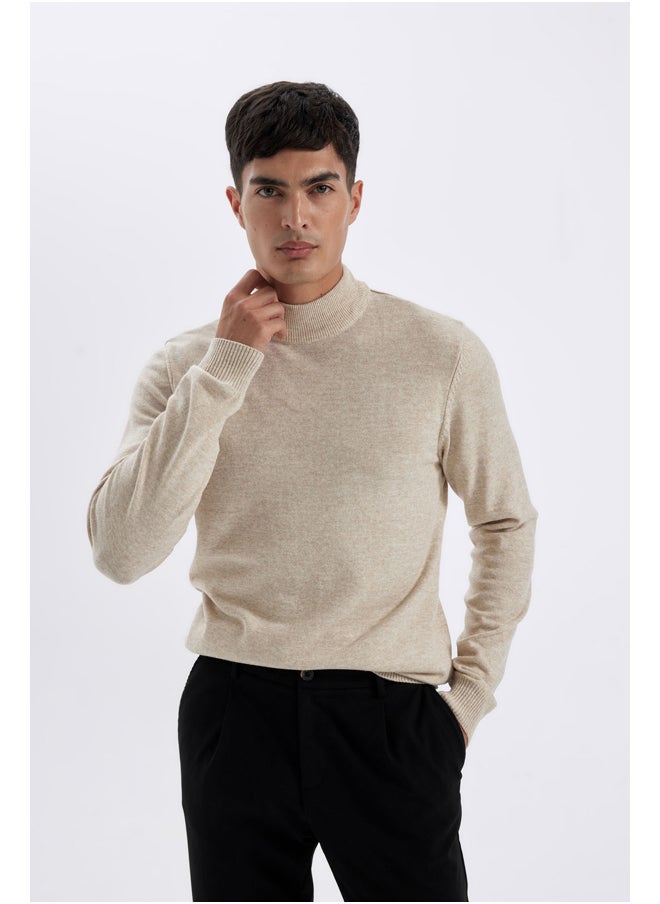 DeFacto Man Tricot Slim Fit Mock Turtle Neck Long Sleeve Pullover  - Image 2