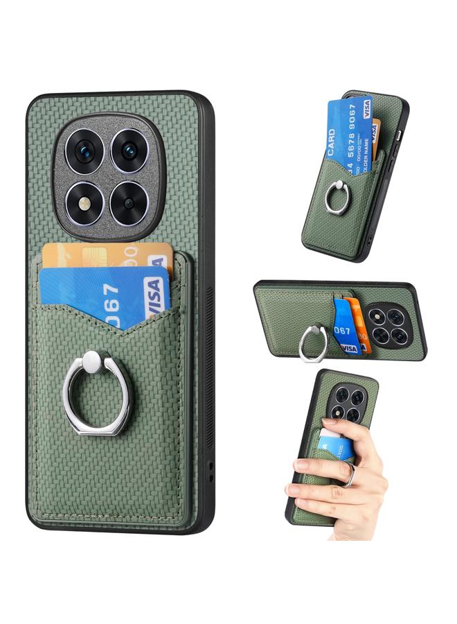 اس-توب جراب لهاتف Redmi Note 14 Pro 5G من ألياف الكربون مع محفظة للبطاقات وحلقة للهاتف - Image 1