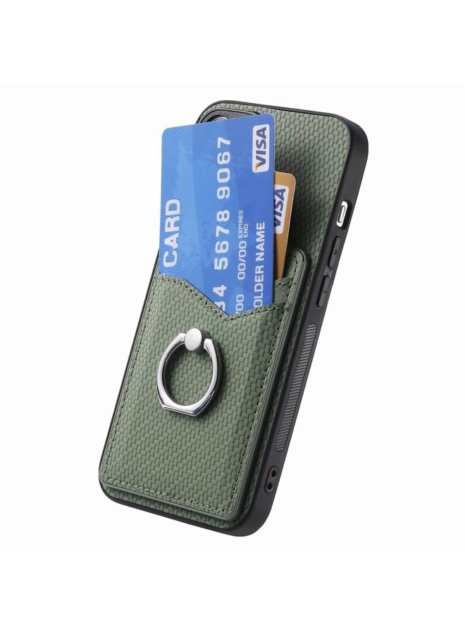 اس-توب جراب لهاتف Redmi Note 14 Pro 5G من ألياف الكربون مع محفظة للبطاقات وحلقة للهاتف - Image 3