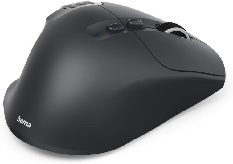 Hama Wireless Rechargeable Bluetooth/Wireless Mouse (Multi Device, Optical Mouse without Clicking Noise, Ergonomic, Side Scroll and Hyper Scroll Wheel, LED, Data Encryption, 10 Buttons, DPI Switch) - Image 3