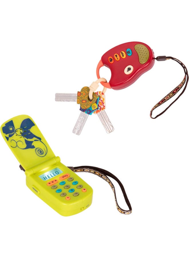 B. Toys Toy Car Keys & Cellphone – 2Pc Sensory Bundle  - Image 1